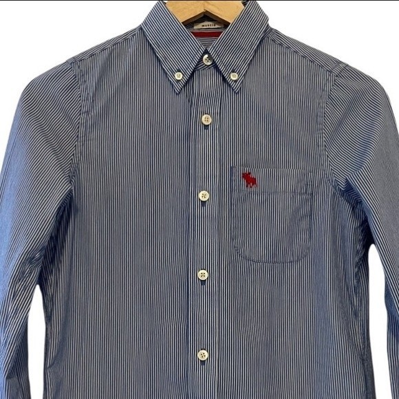 Abercrombie Kids Cotton Long Sleeve Button Down Shirt Muscle Fit - Picture 1 of 10